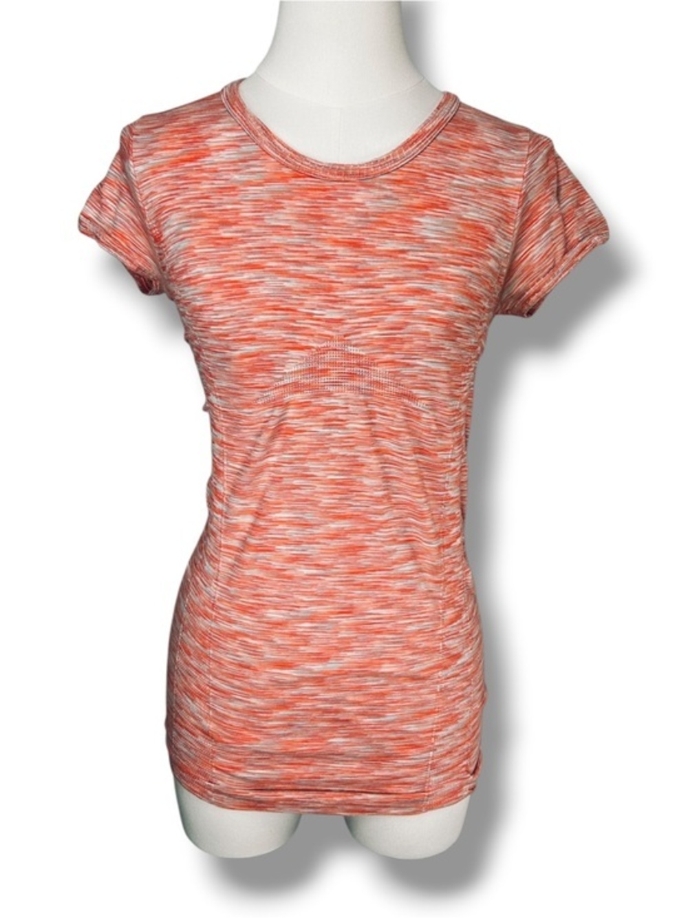 4/$20 Athleta Fastest Track Space Dye Tee Orange Short Sleeve Performance XS